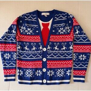 JOLLY Ugly Christmas “Cardigan” Men’s Pullover Sweater Size M (Bx 8)
